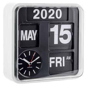 Nástěnné hodiny Mini Flip bílé pouzdro , černý ciferník KARLSSON (Barva - černá, bílá)