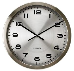 Nástěnné hodiny Maxie ocel leštěná alu KARLSSON (Barva - stříbrná)