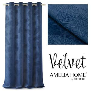 AmeliaHome Závěs Amelia Home Velvet Peacock modrý