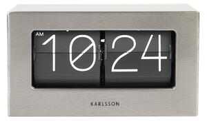 Nástěnné / stolní hodiny Boxed Flip kartáčovaná ocel KARLSSON (Barva - stříbrná)