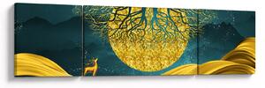 Obraz - Abstrakce, Zlatá krajina (170x50 cm)