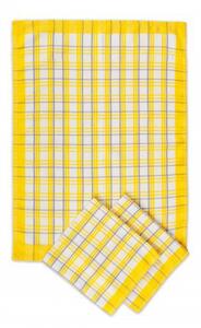 Sleep Well Utěrka bavlna 3 ks - tradiční káro žlutá Velikost: 50*70 cm