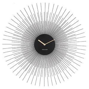 Nástěnné hodiny Pivoňka ocelová velká černá KARLSSON (Barva - černá)