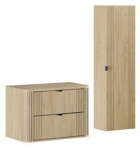 Comad Koupelnová sestava Ovalia se skříňkami 80 cm dub Cremona