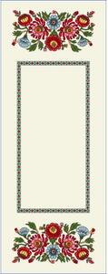 Gobelínový ubrus - folklorní květy barevné - Folklorní květy s lemováním - 40*100 cm