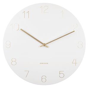 Nástěnné hodiny Charm s vyrytými čísly bílé KARLSSON (Barva-bílá)