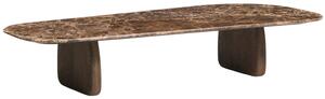Kave Home Hnědý mramorový konferenční stolek Pirita 147 x 65 cm s tmavou podnoží
