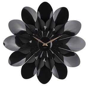 Nástěnné hodiny Květina plastová černá KARLSSON (Barva - černá)
