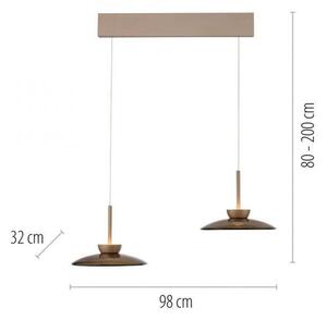PAULNEUHAUS LED závěsné svítidlo Pure Moon, bronzová, stmívatelné 2700K - PAUL NEUHAUS