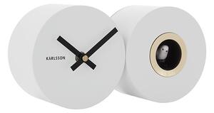 Nástěnné hodiny Duo Cuckoo matné bílé KARLSSON (Barva- bílá matná)