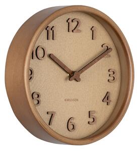Nástěnné hodiny Čisté dřevěné zrno malé pískově hnědé KARLSSON (Barva-pískově hnědá)