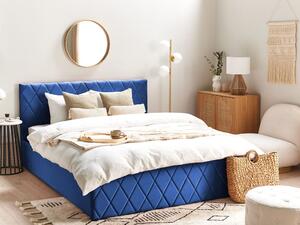 Manželská postel 160 cm Rhett (modrá) (s roštem a úložným prostorem). 1075603
