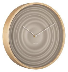 Nástěnné hodiny Scandi Ribble matné teplé šedé, dřevěné pouzdro KARLSSON (Barva-šedá)