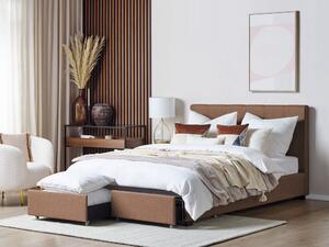 Manželská postel 160 cm Rhiannon (hnědá) (s roštem a úložným prostorem). 1075627