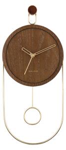 Nástěnné hodiny Swing pendulum tmavá dřevěná dýha KARLSSON (Barva-dřevo)