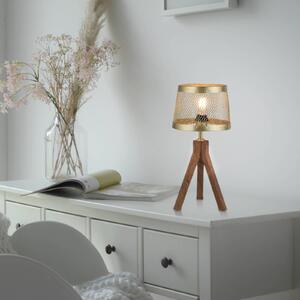 Dřevěná stolní lampa Frederik, trojnožka