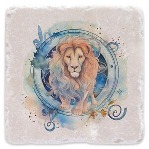 Lev akvarel - znamení zvěrokruhu - mramorový tácek