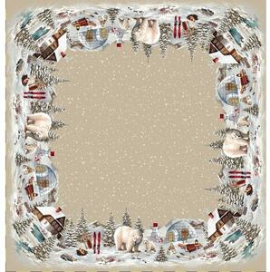 Tegatex Gobelínový ubrus - Vánoční lední medvědi - Béžová Velikost: 40*100 cm