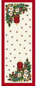 Texicop Gobelínový ubrus - Vánoční věnec se svíčkami - Červená Velikost: 100*100 cm