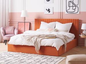 Manželská postel 180 cm Vakarine (oranžová) (s roštem a úložným prostorem). 1076495