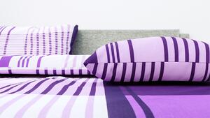 Tegatex Povlečení bavlna - fialové pruhy 70*90 cm, 140*200 cm