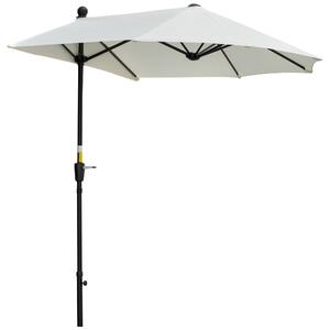 Zahradní slunečník Outsunny 200x190x240 cm s kličkou a křížovou základnou, ochrana proti UV pro terasu a balkon, krémová | Aosom