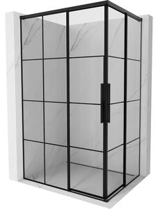 Mexen Rox Duo sprchová kabina posuvná 120 x 80 cm, černá mřížka, černá - 8C2D-120-080-70-77