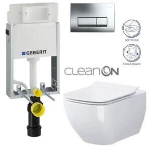 GEBERIT KOMBIFIXBasic vč. chromového tlačítka DELTA 51 + WC CERSANIT VIRGO CLEANON + SEDÁTKO 110.100.00.1 51CR ME1