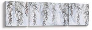 Obraz - Vrbové větvičky v modrém pozadí (170x50 cm)
