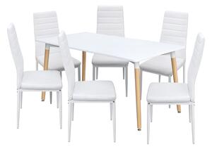 Jídelní stůl ONE 160x90 bílý + 6 židlí SIGMA bílých