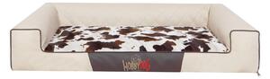 HobbyDog Pelíšek pro psa LUX Victoria - béžová ekokůže s kožešinou VELIKOST: L - 80 x 55 cm