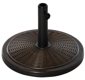Základna pro slunečník Outsunny, hmotnost 13 kg, retro betonová základna pro slunečníky s průměrem 35mm/38mm/48mm, terasový slunečník, Ø48x34 cm, bron