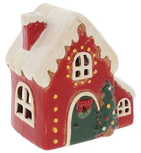 Keramický svícen Vánoční Domek 13 cm