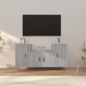 3dílný set TV skříněk šedý sonoma kompozitní dřevo 3188388