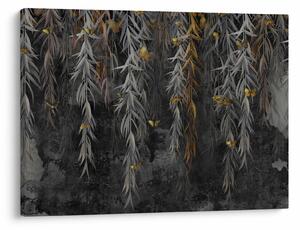 Obraz - Vrbové větvičky v černém pozadí (70x50 cm)