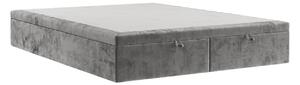 Maison de Rêve Šedá čalouněná dvoulůžková postel HICKORY 140 x 200 cm s úložným prostorem