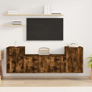 3dílný set TV skříněk kouřový dub kompozitní dřevo 3188515