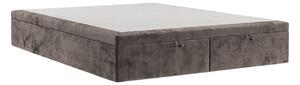 Maison de Rêve Hnědá čalouněná dvoulůžková postel HICKORY 140 x 200 cm s úložným prostorem