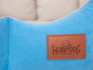 HobbyDog Pelíšek pro psa New York Premium - blankytně modrý VELIKOST: M - 53 x 45 x 18 cm