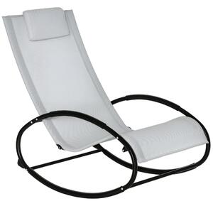 Outsunny Zahradní houpací křeslo Zero Gravity, ergonomická zahradní relaxační židle s prodyšnou textilií a polstrováním pro vnitřní i venkovní použití