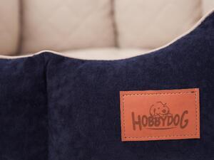 HobbyDog Pelíšek pro psa New York Premium - granátový VELIKOST: M - 53 x 45 x 18 cm