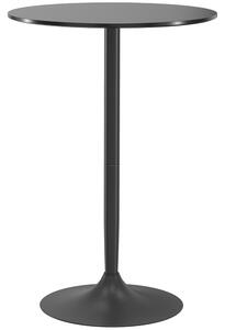 HOMCOM Moderní Vysoký Barový Stůl, Kulatý Kuchyňský Stůl pro 2 Osoby s Ocelovou Základnou a MDF Vrchní Deskou, Ø70x102 cm, Černý | Aosom