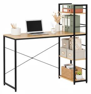 Psací stůl s policemi 120x48 cm SPRINGOS HF0047 Nexo světle hnědý