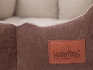 HobbyDog Pelíšek pro psa New York Premium - hnědý VELIKOST: M - 53 x 45 x 18 cm