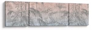 Obraz - Tropické rostliny na zdi (170x50 cm)