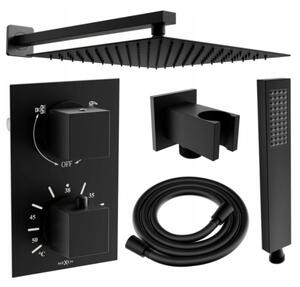 Mexen Cube DR02 vestavěná sprchová sada s dešťovou hlavicí 25 cm, černá - 77502DR0225-70