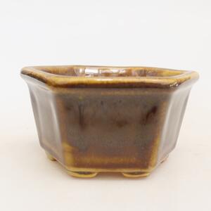 E-bonsai Keramická bonsai miska 7,5 x 7 x 4 cm hnědožlutá