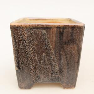 E-bonsai Keramická bonsai miska 8,5 x 8,5 x 9 cm hnědá