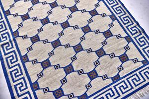 Diamond Carpets koberce Ručně vázaný kusový koberec Geo DESP P82 Silver Blue ROZMĚR: 200x290