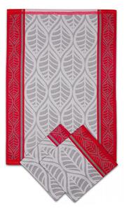 Tegatex Utěrka bavlna 3 ks - červené listy Velikost: 50*70 cm